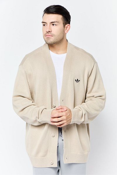 adidas Men Oversized Long Sleeves Outdoor Cardigan, Beige