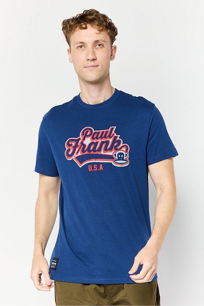PAUL FRANK Men Crew Neck Short Sleeves Graphic Print T-shirt, Blue