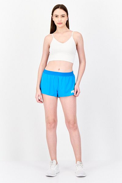 hoka شورت تدريب رياضي نسائي بشعار العلامة التجارية Fit 2 Inseam، أزرق