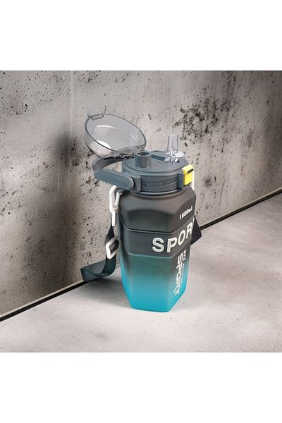 imsaconcept Neck-Hanging Tritan Water Bottle 1.6 L Bpa Free for Athletes, Camping and Kids 1St Grade Quality