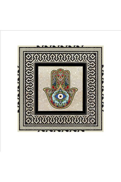 Sadrazam Mâna lui Fatima (mărgele ochi rău) MDF imprimat (20 X 20 KD-110 TRKSDF)