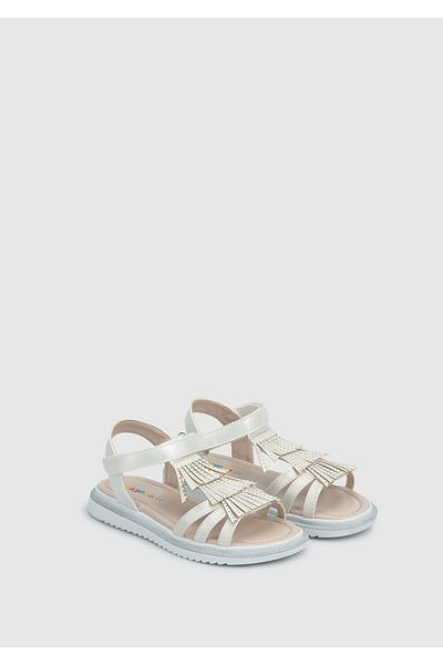 Kiddo Sandale plate pentru fete albe