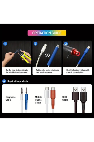 Generic مجموعة أنابيب الانكماش الحراري المقاومة للهب - 328 قطعة، أحجام مختلفة لهوايات التحكم عن بعد، مع عزل البولي أوليفين