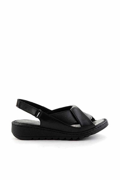 Bambi Black Genuine Leather Women's Sandals K05907001803