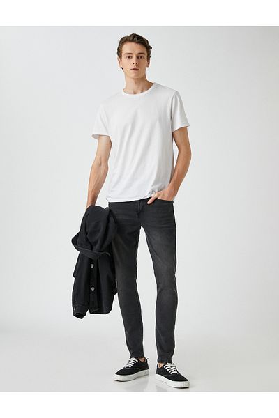 Koton 3sam40001nd Skinny Ανδρικό Jean Παντελόνι Μαύρο