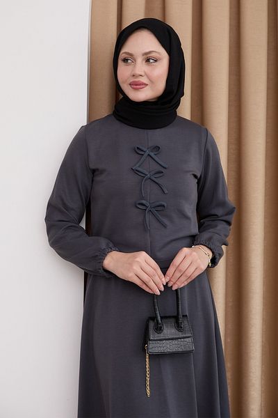 InStyle بدلة أنثراسايت بتفاصيل شريطية مشروطة مع تنورة