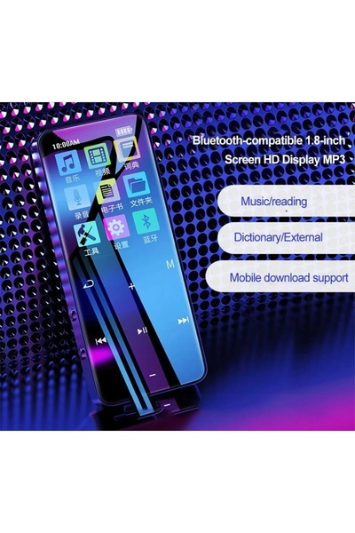 Dynego MP3 MP4 Cihazı Bluetooth Uyumlu HD Ekran Çalar Stereo Ses Dokunmatik Kontrol Müzik Kaynağı Yurt Spor