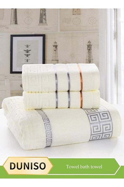 Generic Premium Bath Towel Set, 100% Cotton Bathroom Towel Set, 1 Bath Towel 70*140cm, 2 Towels 34*70cm