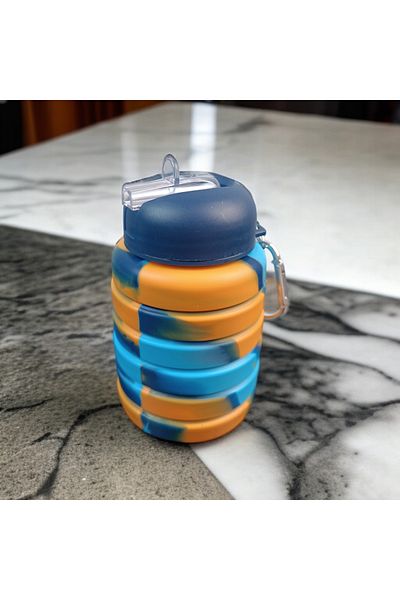 imsaconcept Folding Portable Silicone Drinker for Athletes, Campers and Kids 500 ml BPA-FREE