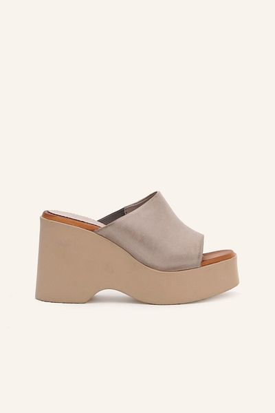 MARCATELLI Gray Sofia Leather Slippers