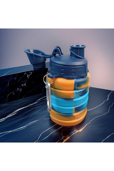 imsaconcept Folding Portable Silicone Drinker for Athletes, Campers and Kids 500 ml BPA-FREE
