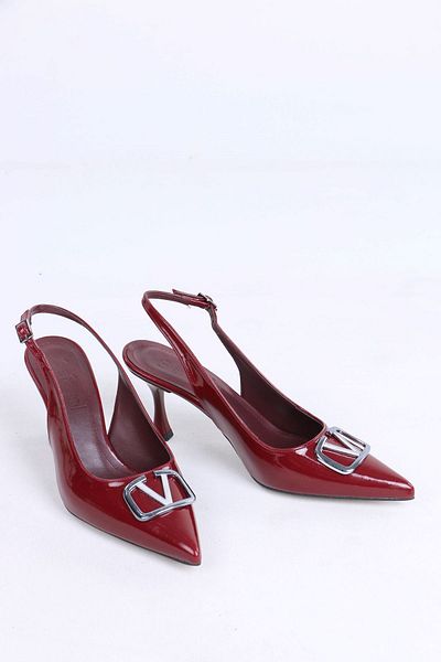 sefayol Javed Burgundy Patent Leather Heeled Women's Shoes