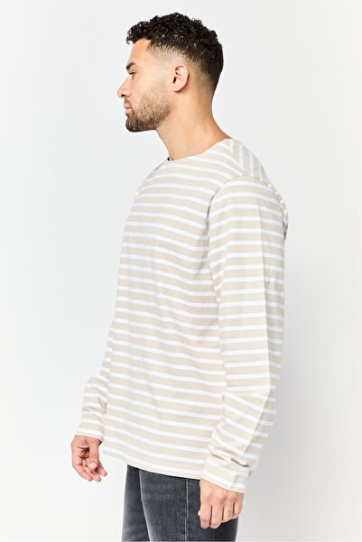 Dockers Men Round Neck Striped Long Sleeve T-Shirts, Multicolor