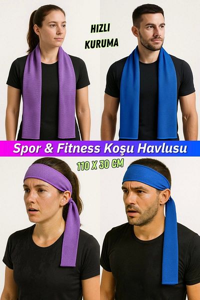 Ellesill Quick Dry Sports Towel Fitness Towel Running Towel 110X30 cm - Powercool