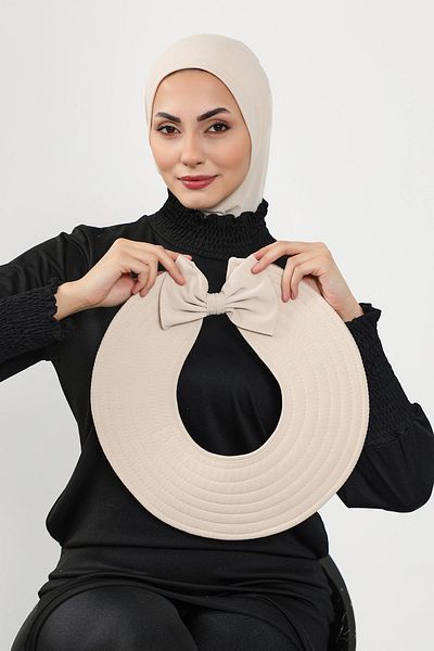 Aisha's Design قبعة نينجا قابلة للإزالة مع فيونكة على الظهر وقبعة حجاب (البحر، حمام السباحة) قبعة سباحة، S-5SN
