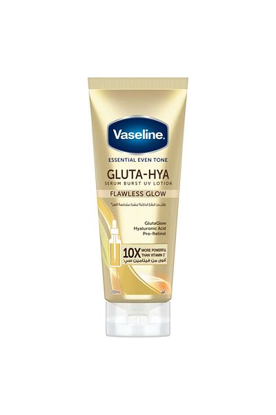 Vaseline Essential Even Tone Gluta-Hya Flawless Glow Serum Burst UV Lotion 200 ml