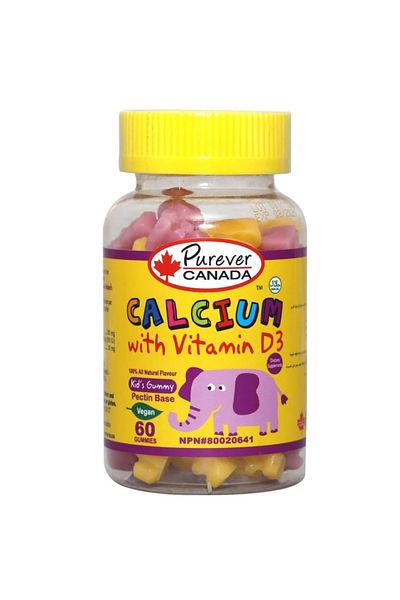 purever canada Calcium and Vitamin D3 for Children 60 Gummies