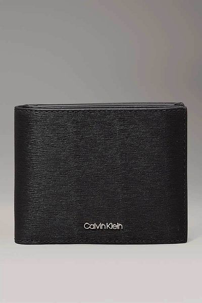 Calvin Klein Men's Epi Ck Leather Wallet - Black