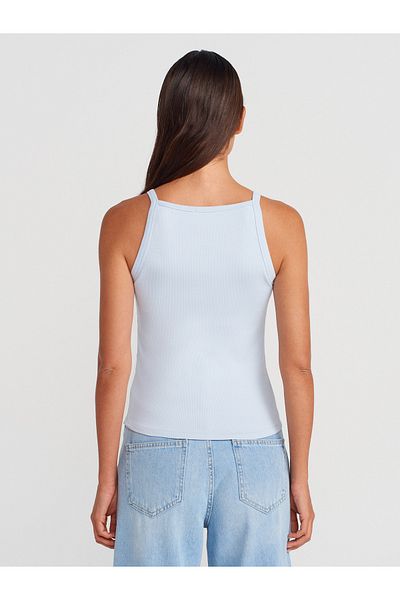 Dilvin 21055 Strappy Tank-Top-Light Blue