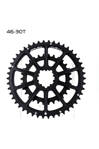 GOLDIX 46-30T GOLDIX 22/20 Speed Double Chainring 50-34T 52-36T 53-39T Direct Mount Chainwheel for 20/22 Sp