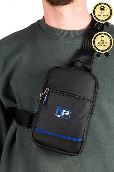CERFF LEATHER CLUP Geantă de piept unisex cu compartiment pentru telefon și geantă de umăr încrucișată potrivită pentru utilizare zilnică Impertex-Shoulder