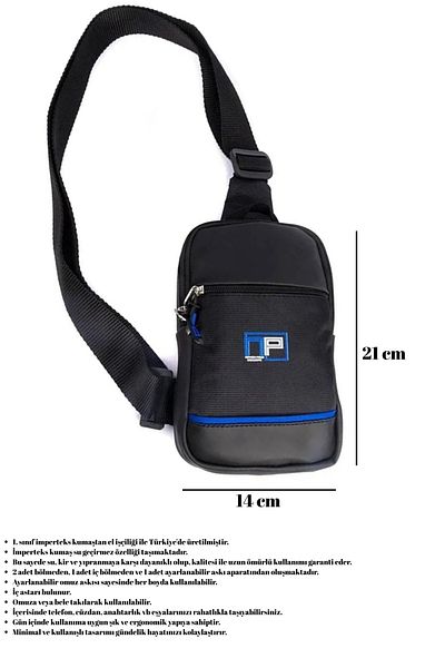 CERFF LEATHER CLUP Geantă de piept unisex cu compartiment pentru telefon și geantă de umăr încrucișată potrivită pentru utilizare zilnică Impertex-Shoulder