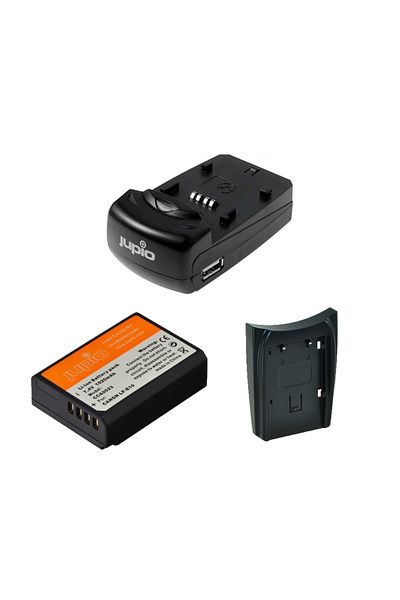 Jupio Jupio Kit, 2 LP-E10 Batteries, and Charger with a Base and USB Port, Black