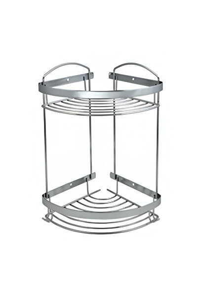 Hızır رف حمام ذو زاوية مزدوجة من الفولاذ المقاوم للصدأ – تصميم حديث وأنيق