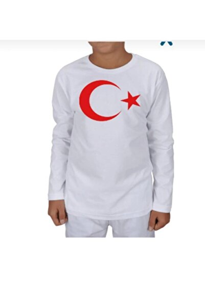 Nacar Unisex Uzunkol Atatürk Türk Bayrak Ve Ayyıldız Baskılı 23 Nisan 10 Kası...