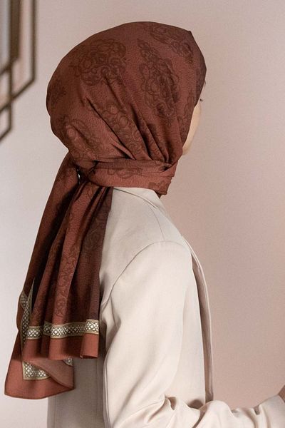 Vissona Γυναικείο σάλι Tan Luxury Medina Silk