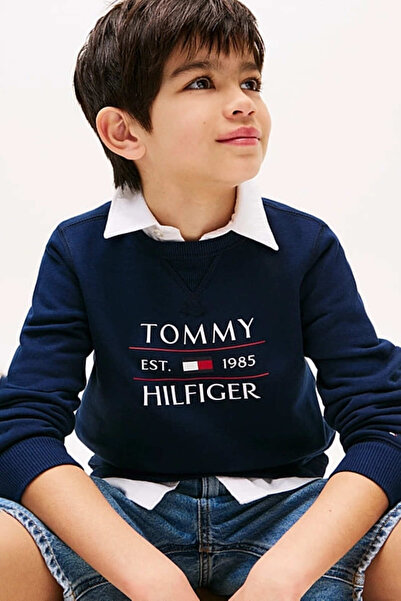 Tommy Hilfiger Erkek Çocuk Th Flag Sweatshirt - Lacivert