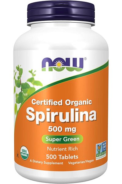 Now Foods Organic Spirulina 500mg 500 Tablets