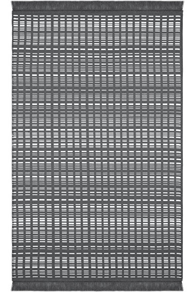 Cool Halı Lovely Dark Gray Kilim Carpet Double-Sided Machine Washable Summer Rug Kitchen Balcony Bathroom Rug