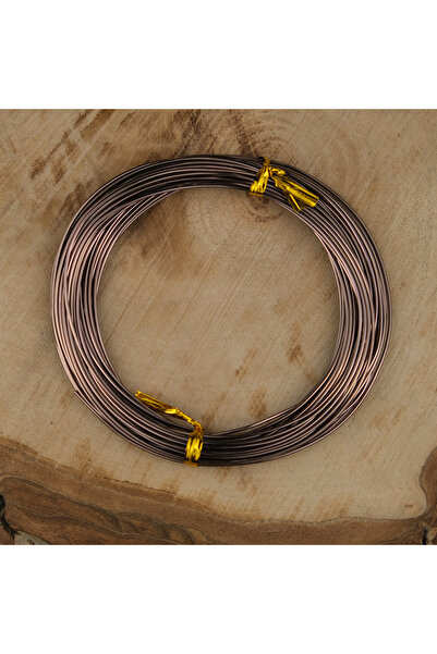 Prestij Boncuk Koyu Kahve Renk Emaye Kaplı Bakır Tel 1 mm Takı Taç Çiçek Hobi...