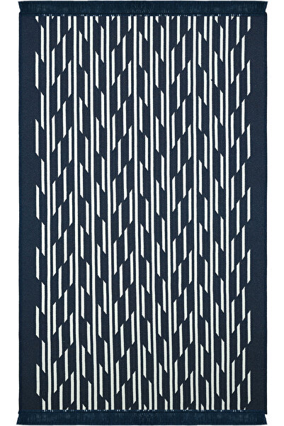 Cool Halı Lovely Navy Blue Kilim Carpet Double-Sided Machine Washable Summer Modern Bathroom Kitchen Rug