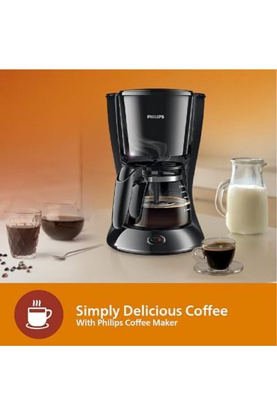 Philips Drip Coffee Maker HD7432/20, 0.6 L, Ideal for 2-7 cups, Black, Medium