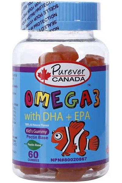 purever canada Omega 3 DHA, EPA for Kids 60 Gummies
