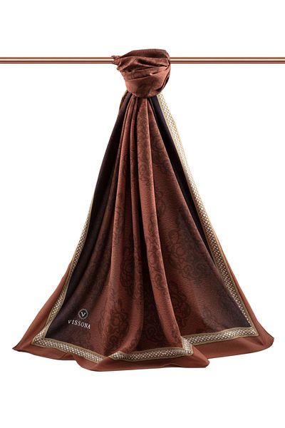 Vissona Γυναικείο σάλι Tan Luxury Medina Silk