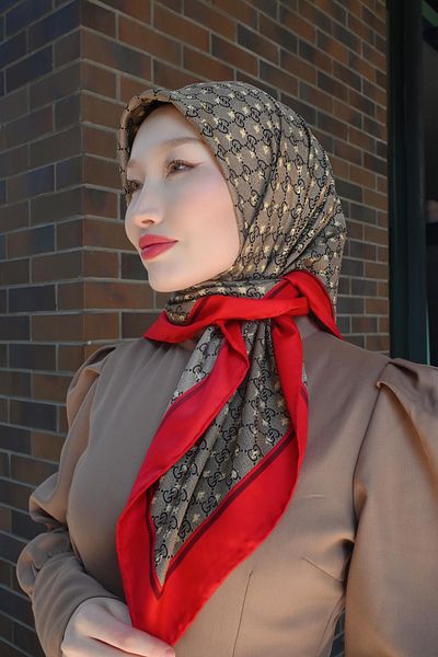 Pull Scarfs G Pattern Twill Scarf - Red