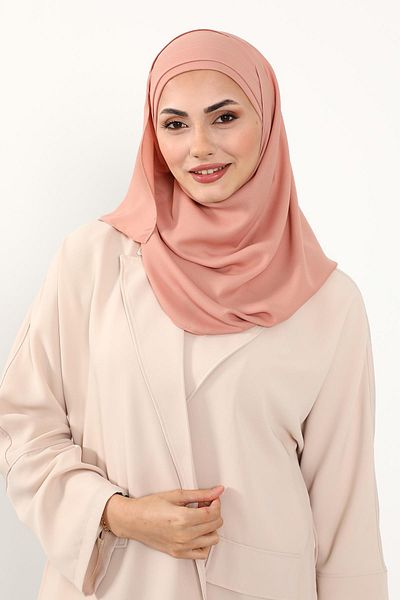 Aisha's Design شال عملي من الكريب بتصميم مطوي من الأمام، PS-54