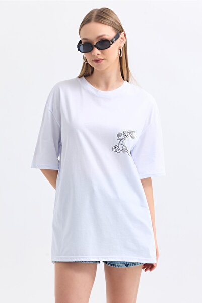 İKLİM LİFE Μπλουζάκι με μπλούζα Buggs Bunny με τύπωμα μπροστά και πίσω