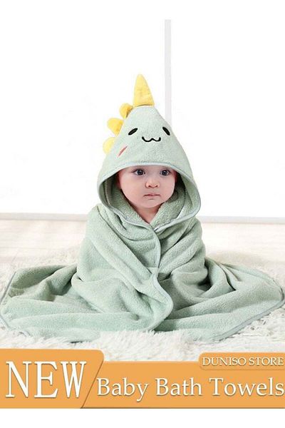 Generic 0.8m White Open-eyed Bear Children's Towel Cloak Quick-drying Coral Velvet Robe Cartoon Cape