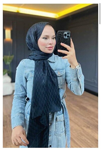 VALORSCARF Valor qoza desen ipek jakar şal gece mavisi