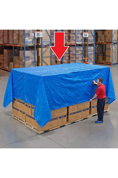 Avex Waterproof tarpaulin with metal eyelets, size 4.0m x 6.0m, density 80g/m2, blue color