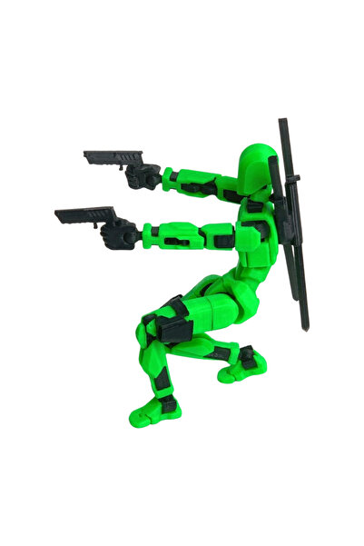 NBShop Dummy13 Aksiyon Figür Robot - Tüm Eklemleri Hareketli - Neon Yeşili (A...