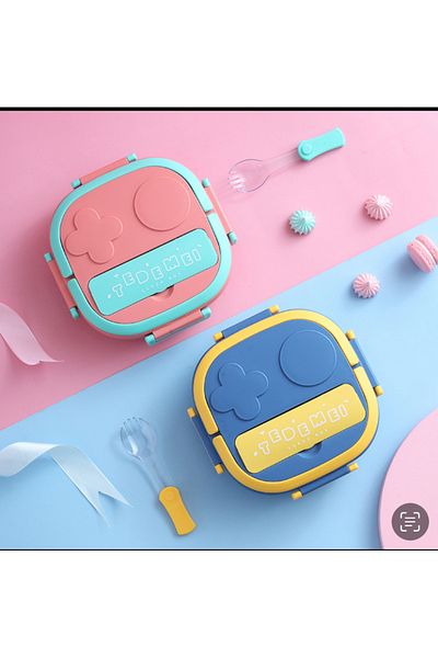 ROSECENTERBAZAAR 304 Portable Stainless Steel Lunch Box Food Container, Baby Kids Student (Imported)