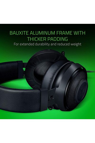RAZER سماعة ألعاب كراكن 50 ملم باللون الأسود - وسائد تبريد جل لجهاز PS5/PS4/Xbox