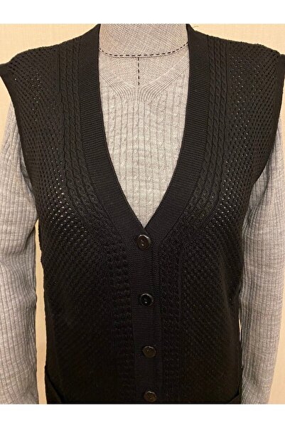 Nacar Büyük Beden 100-130kg Anne Merserize Yelek/siyah