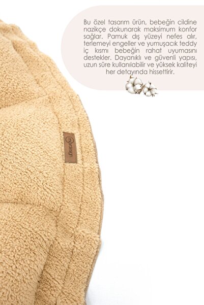 mordesign Çift Taraflı Teddy Kumaş Bebek Yatağı ve Oyun Halısı, Babynest, Oyun Halısı, Morteddy Bloom Serisi