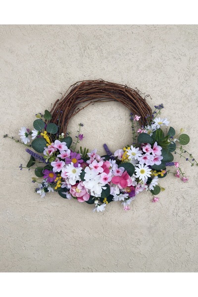 Mori Atölye Doğal Sarmaşık Çelenk İthal Dayanıklı Yapay Çiçekler Yaz Çiçekler...